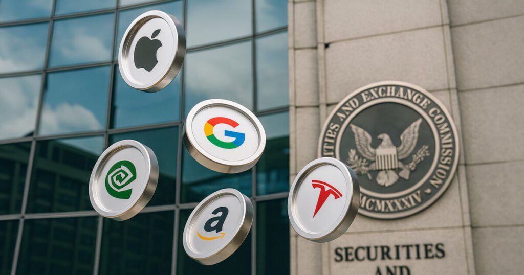 La próxima semana podría decidir si la SEC permitirá que sus acciones de Apple vivan en la cadena, con las mismas protecciones. La próxima semana podría decidir si la SEC permitirá que sus acciones de Apple vivan en la cadena, con las mismas protecciones.